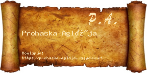 Prohaska Aglája névjegykártya